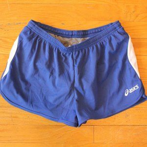Asics Blue & White Athletic Running Shorts with Liner